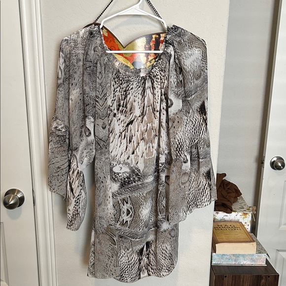 Elan Black and White Textured Swim Coverup - Picture 1 of 3